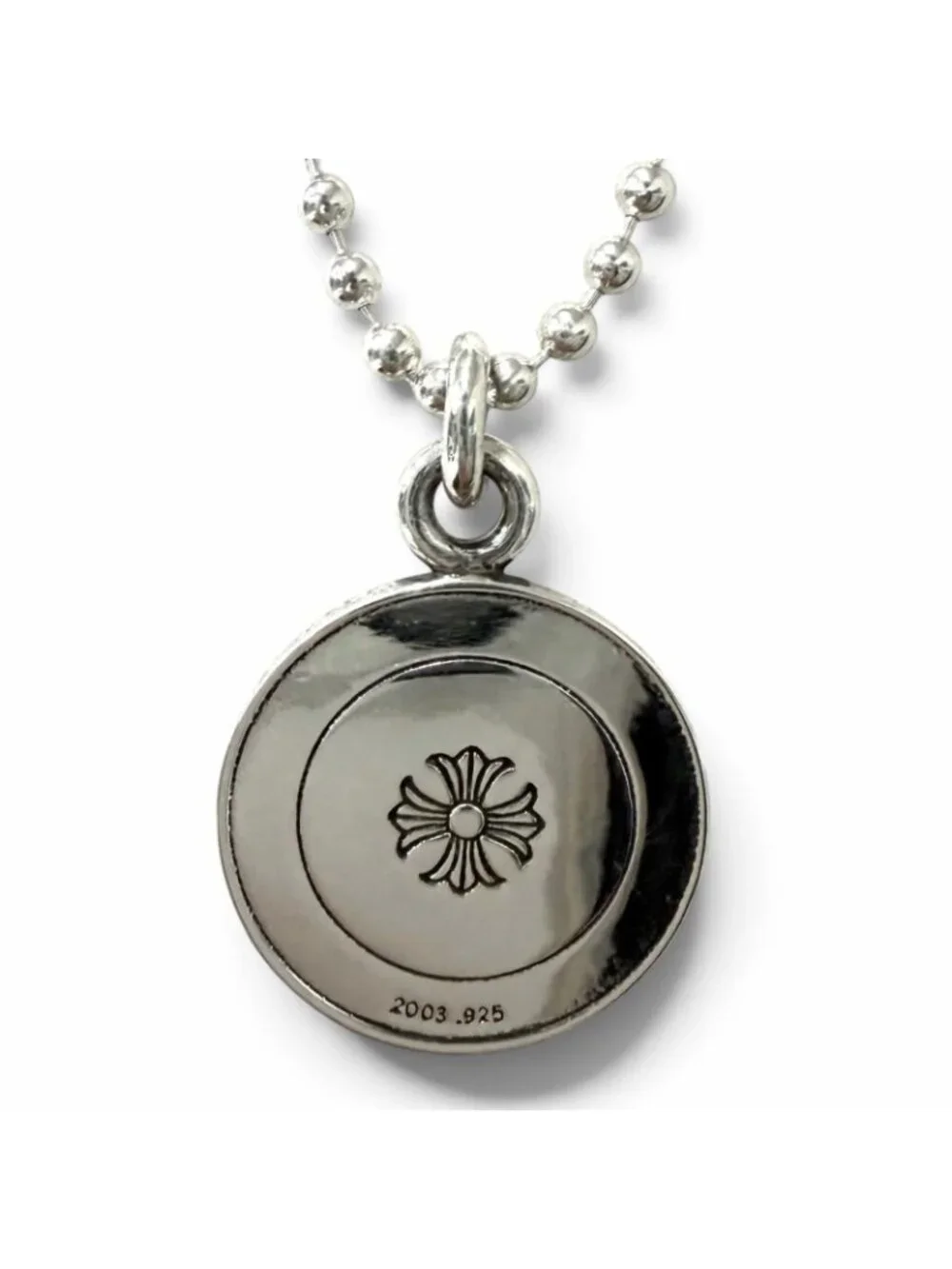 Chrome Hearts Chrm Angl Mdl V2 Ball Chain Angel Medal Necklace